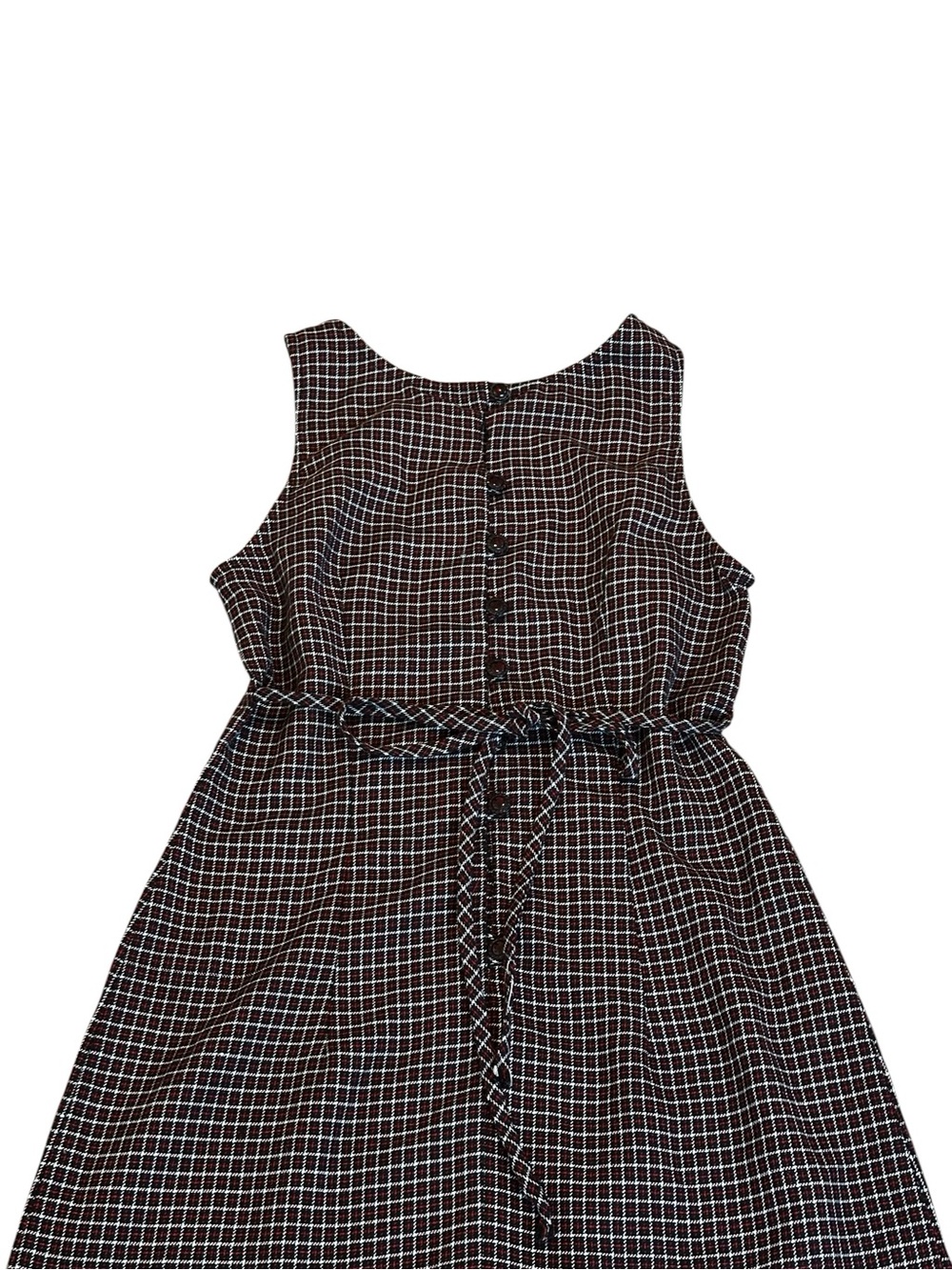 Vintage 90s All That Jazz Black & Red Plaid Mini Dress Tie Back Dark Academia - Picture 6 of 7